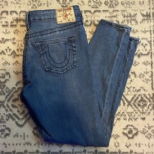 True Religion Halle Mid-Rise Super Skinny Indigo Denim Jeans Y2K